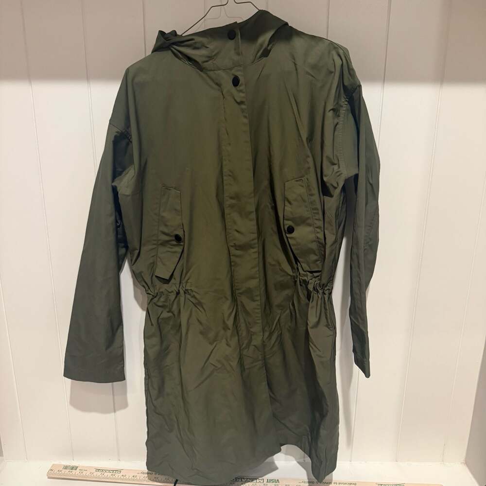 Everlane The City Anorak Green Hooded Rain Coat Jacket Size S